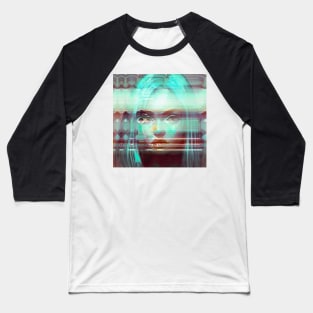 METABOLISM Glitch Art Trippy Portrait Baseball T-Shirt